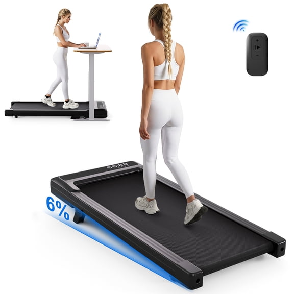 SupeRun Walking Pad with Incline, Under Desk Treadmill, 3 in 1 Portable Treadmills for Home with Remote Control LED Display, 2.5 HP Quiet Mini Treadmill for Office Home Use, 300 Lbs Capacity