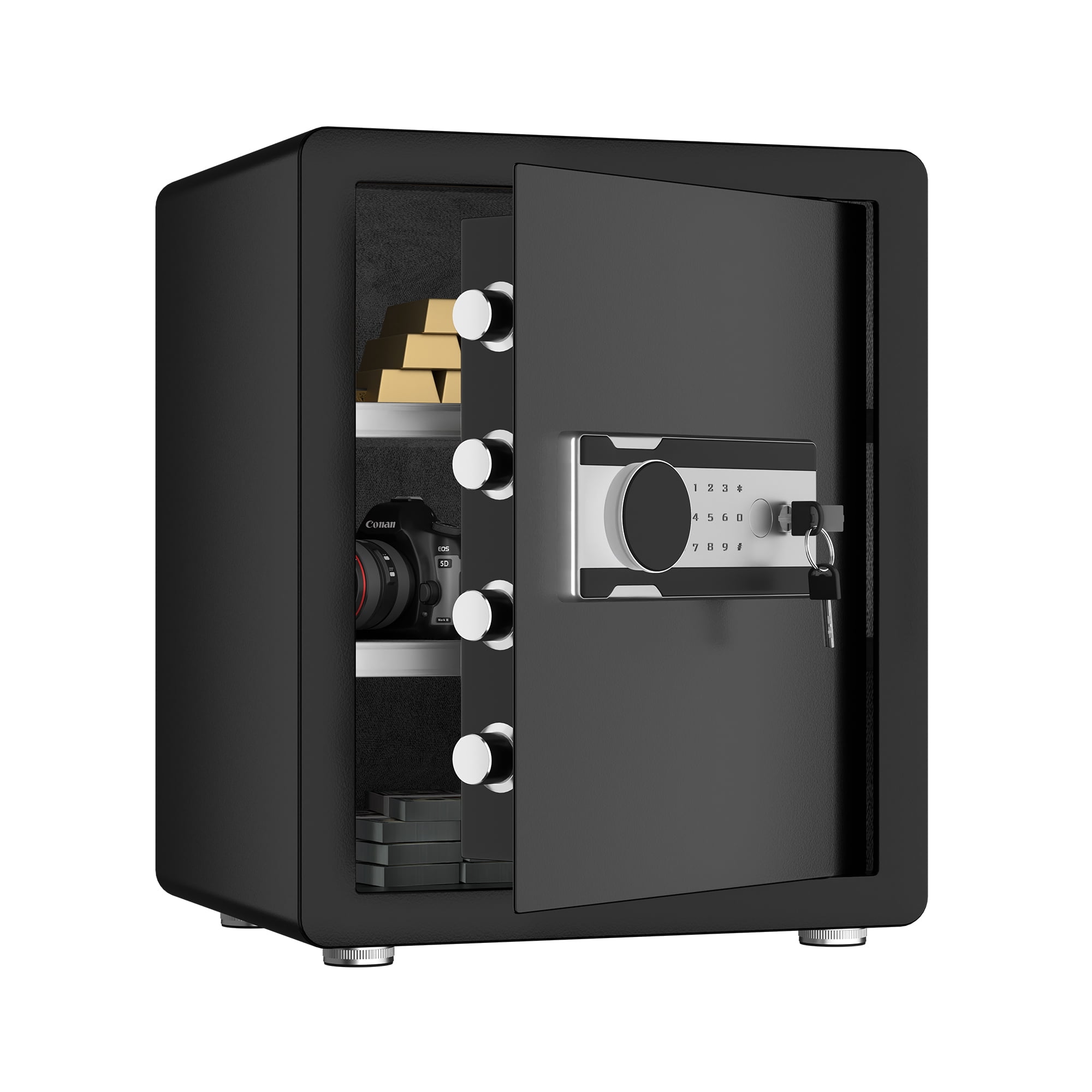 Supeer 2 Cubic Feet Digital Security Safe, Black Metal Lock Box for ...