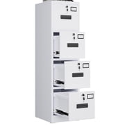 Supeer 4 Drawer File Cabinet with Individual Locks, Locking Metal Vertical File Storage Cabinet with Hanging File Folders for Office, School, Home, Assemble Required White