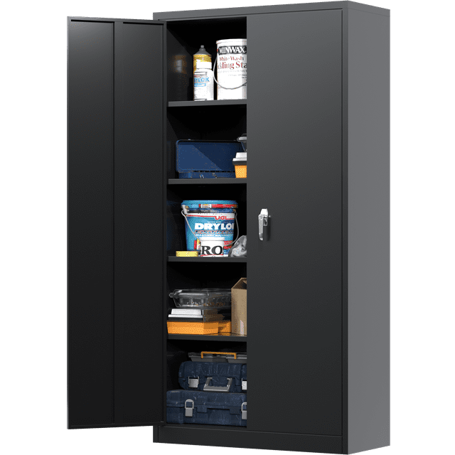 Supeer Black Metal Storage 72" Locking Steel Storage