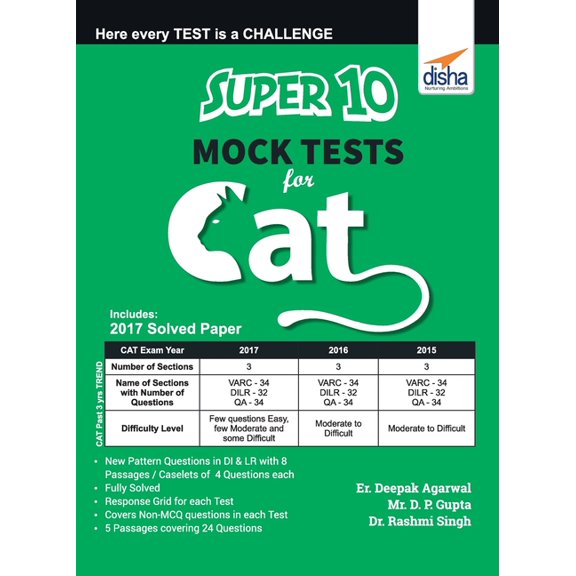 Super 10 Mock Tests for CAT, (Paperback)