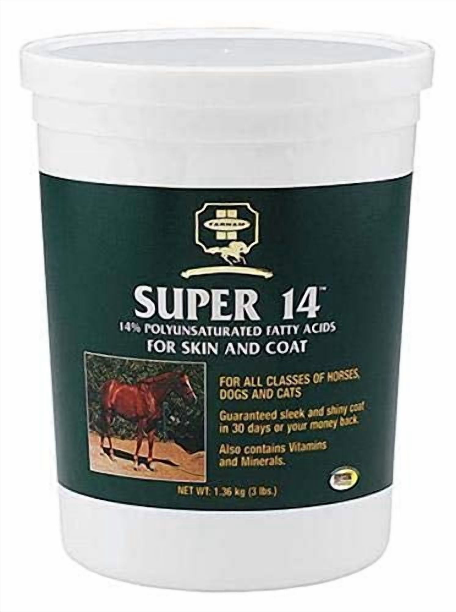 Farnam Super 14 Equine Skin and Coat Treatment All Classes Horse Dogs Cats 3 lbs