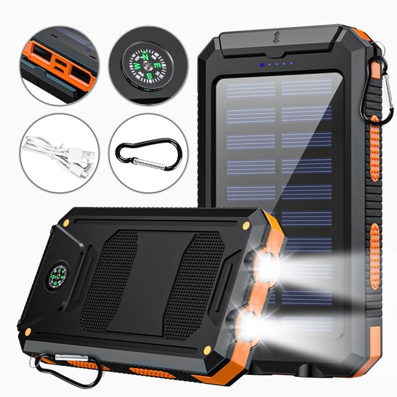 Super 20000mAh Large Capacity Portable Charger USB Solar Power Bank for Phone
