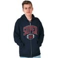 thumbnail image 1 of Super 52 Champion Sports Football Unisex Fleece Graphic Zip Up Hoodie Brisco Brands 5X, 1 of 6