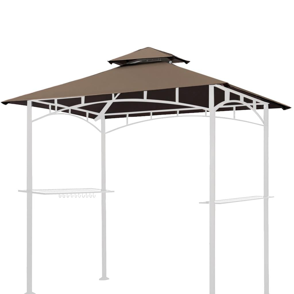 Super 5x8 Grill Gazebo Replacement Canopy Double Tiered BBQ Canopy Roof