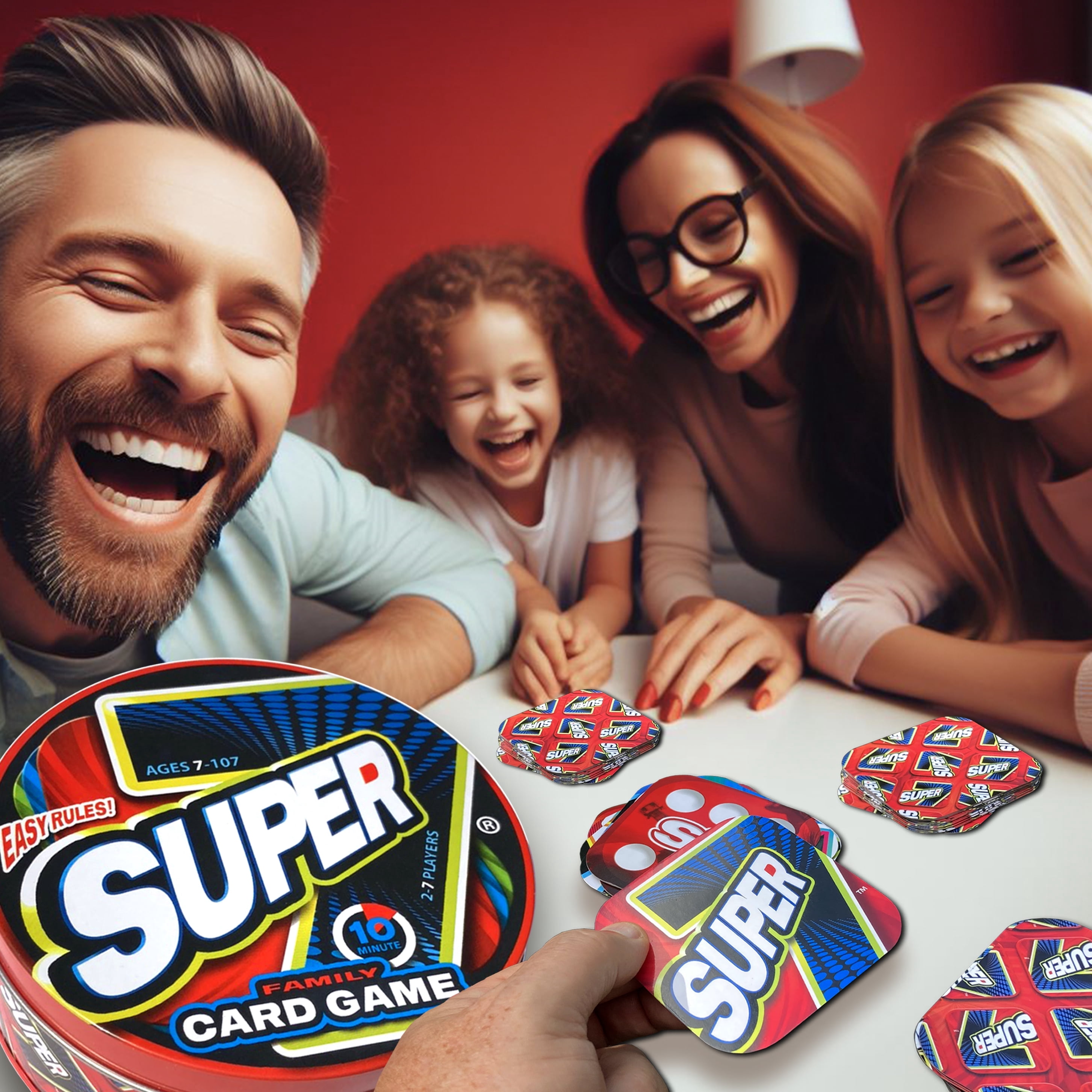 Super7 Family Card Game, Ages 7-107, 7 Players, Quick 10 Min Fun