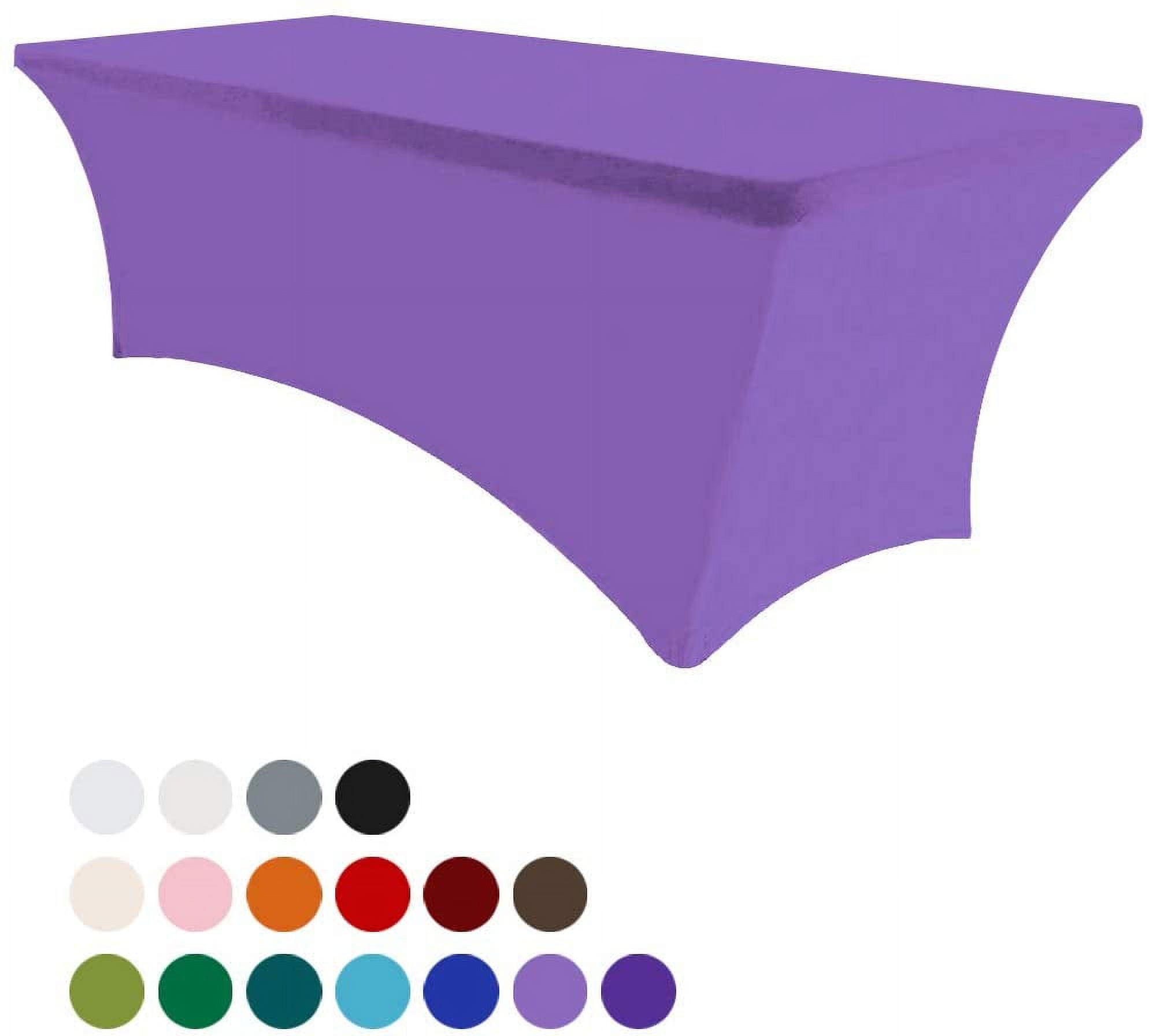 Super 8Ft Rectangular Fitted Spandex Tablecloths Table Covers(Plum)