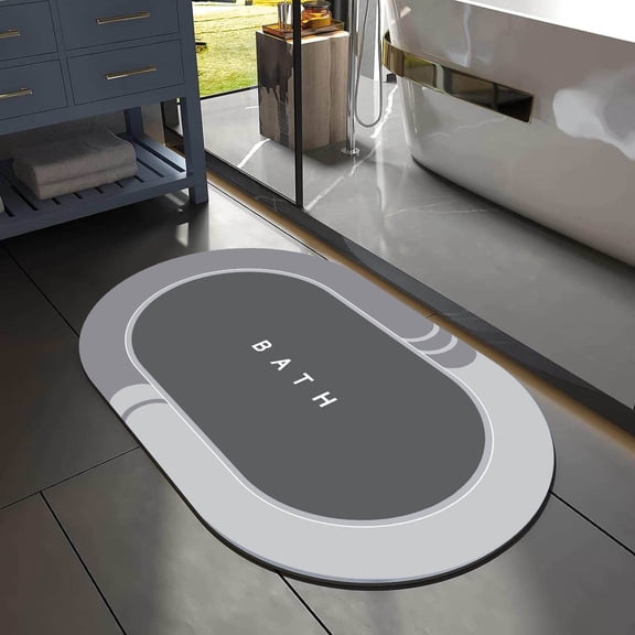 Super Absorbent Bath Mat, Bath Floor Mats. For outside Bathtub or Shower Door with Free Multifunctional Hooks Included.
