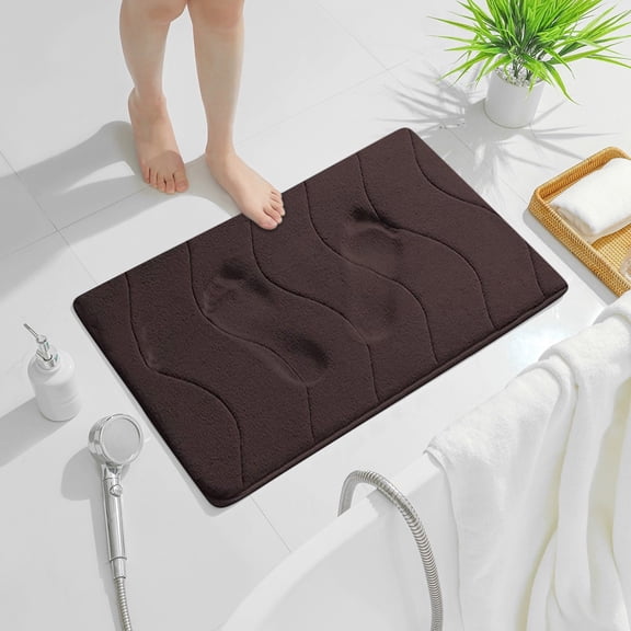 Super Absorbent Bath Mat Non Slip Kitchen Floor Mat with Sponge Backing, Quick Dry Water Absorbent Entryway Rug for Bathroom Shower Toilet Bedroom Door, Soft Comfort Anti Fatigue Bathroom Carpet Mat