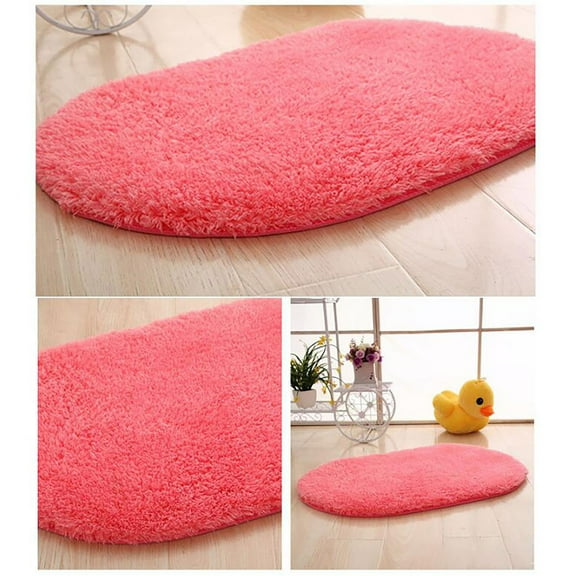 Super Absorbent Bath Mat, Plush Bathroom Rugs, Non Slip, Quick Dry Machine Washable Bath Floor Mats for Tub Shower, Hot Pink, 1 Pack Soft Carpet, 23.6"x15.7"