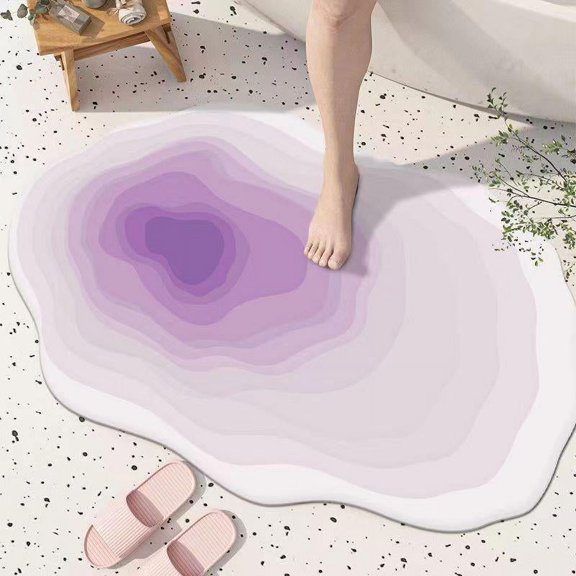 Super Absorbent Bath Mat Thin Bathroom Rugs Cute Gradient Bathroom Rug Washable Quick Dry Mat Bath Room Floor Mat Non Slip Shower Bathtub Mat,,31.5'' x 20''