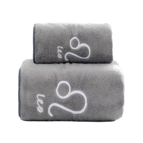 Super Absorbent Bath Towel Set 2-Pack Microfiber Coral Velvet Quick Dry Gym Pool Bath Sheet 14x29in & 28x55in Gray Home Spa Absorbent Towel