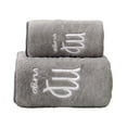 thumbnail image 1 of Super Absorbent Bath Towel Set 2-Pack Microfiber Coral Velvet Quick Dry Gym Pool Bath Sheet 14x29in & 28x55in Gray Home Spa Bath Sheet, 1 of 6