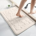 thumbnail image 1 of Super Absorbent Bathroom Floor Mat | Washable & Non-Slip Golden Turtle Velvet Bath Rug | Soft, Quick-Dry 40X60Cm Bath Mat for Tub & Sink | White, 1 of 6