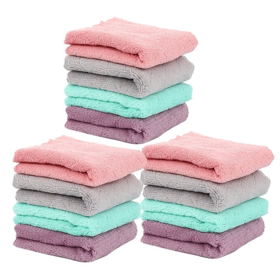 Super Absorbent Coral Fleece Reusable Dish Towels, Non Stick Oil Repellent Fast Drying Kitchen Rags, Washable Household Cleaning Cloths for Dishwashing, Counter Wiping and Everyday Home Surface