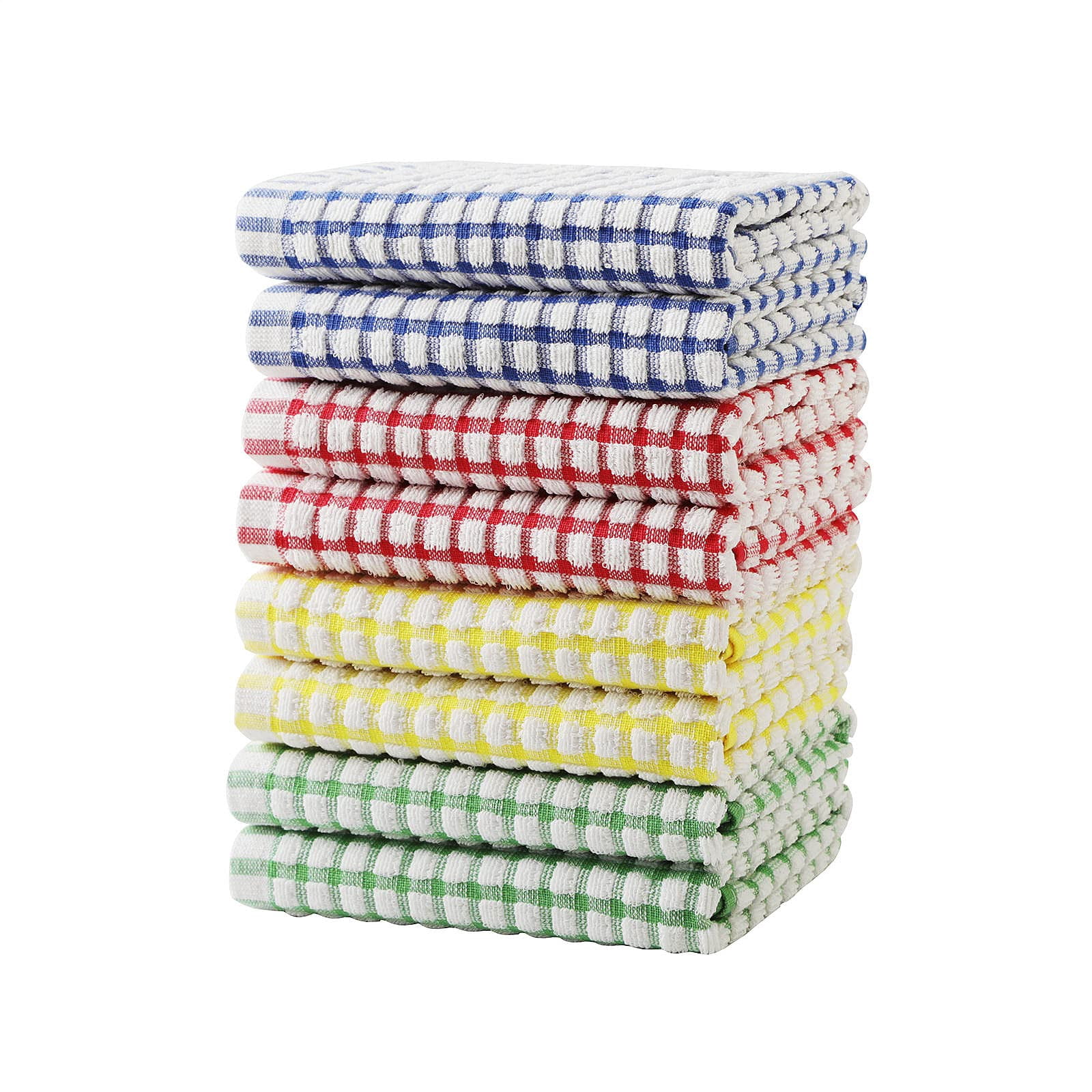 Super Absorbent Cotton Dish Cloths for Kitchen, Durable Dish Towels Pack of 8, 12x12 Inch Kitchen Cleaning Towels