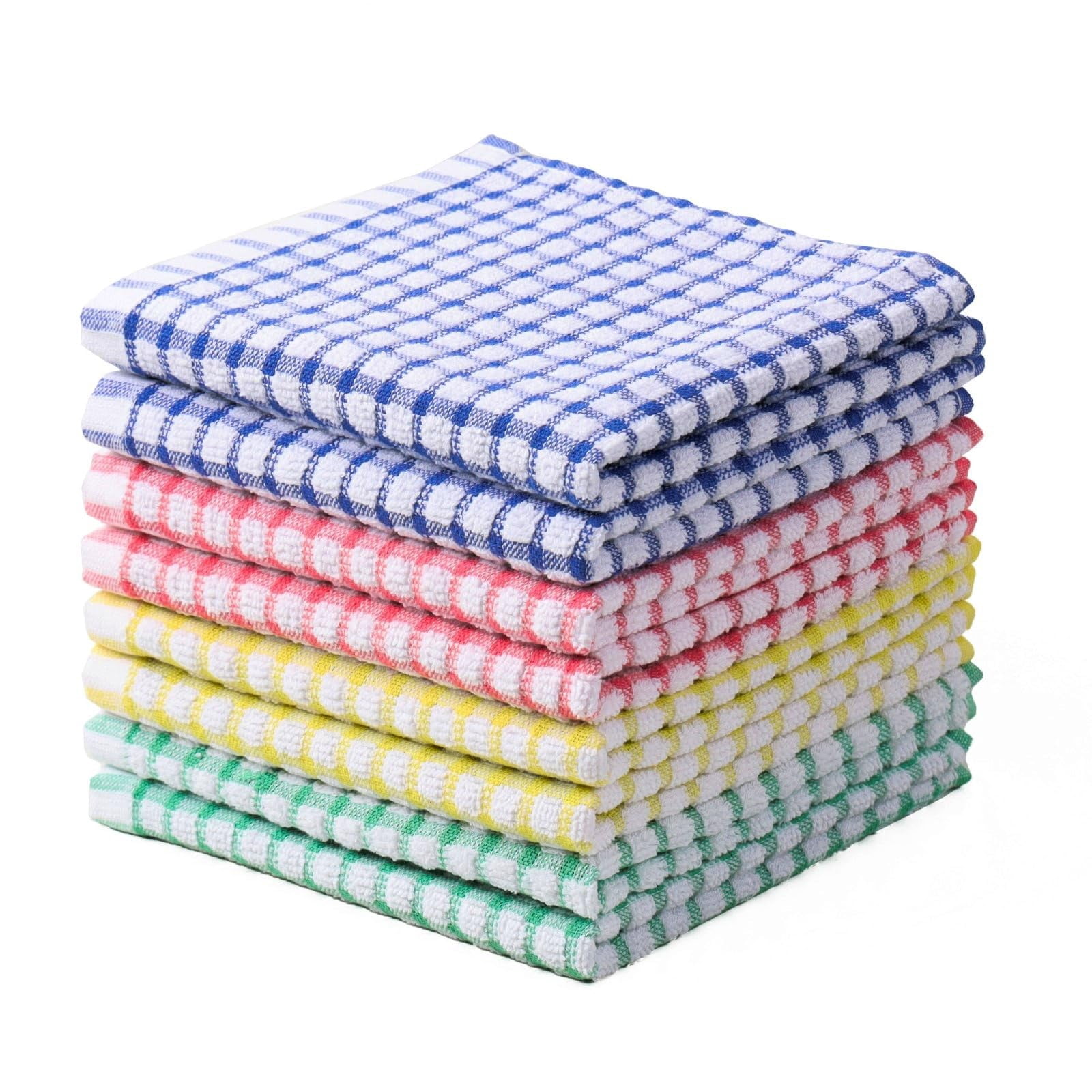 Super Absorbent Cotton Dish Cloths for Kitchen, Durable Dish Towels Pack of 8, 12x12 Inch Kitchen Cleaning Towels