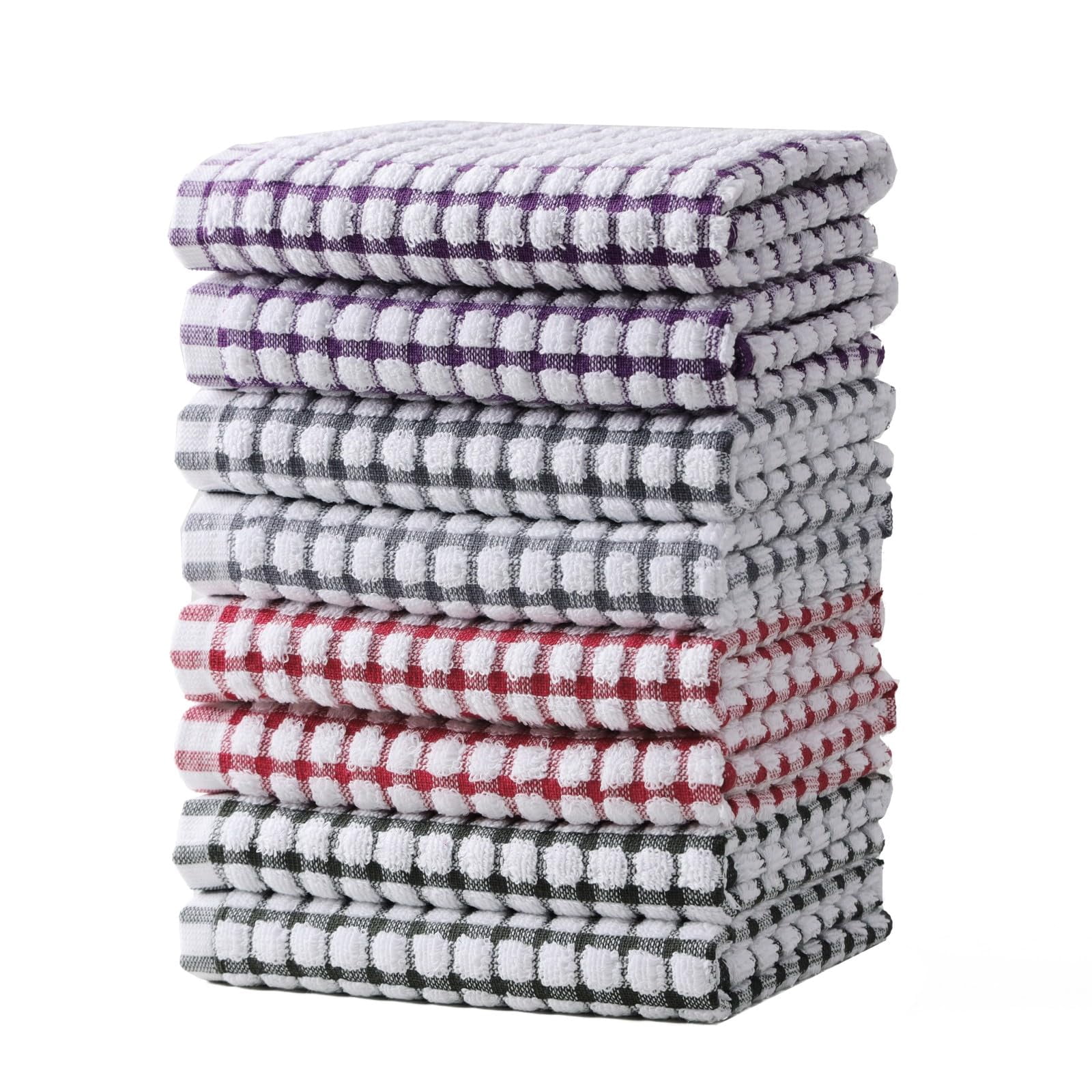 Super Absorbent Cotton Dish Cloths for Kitchen, Durable Dish Towels Pack of 8, 12x12 Inch Kitchen Cleaning Towels