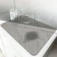 thumbnail image 1 of Super Absorbent Diatomite Drying Mat for Kitchen Counter | Fast Drying Coffee Mat | Easy Clean Rubber Back Dish Drying Mat | 12x16 Inch Gray Modern Style, 1 of 8