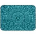 thumbnail image 1 of Super Absorbent Dish Drying Mat Microfiber Fast-Drying Dish Mat 16" x 18" Kitchen Dish Drying Pad Mandala Turquoise Teal Blue Green, 1 of 7