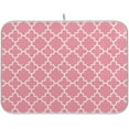 thumbnail image 1 of Super Absorbent Dish Drying Mat, Microfiber Fast-Drying Dish Mat, 16''''x18'''', Kitchen Dish Drying Pad, Pink Moroccan, 1 of 7