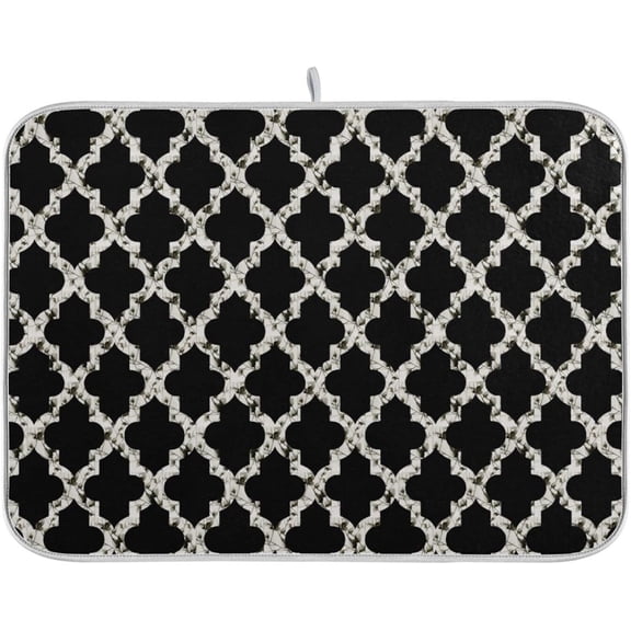 Super Absorbent Dish Drying Mat, Microfiber Fast-Drying Dish Mat, 24 x 18, Kitchen Dish Drying Pad, Geometry Texture Classic Modern g295080350p523c558s1114