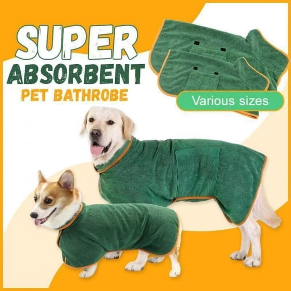 ThreeTree Super Absorbent Folding Dog Bathrobe for Dogs & Cats
