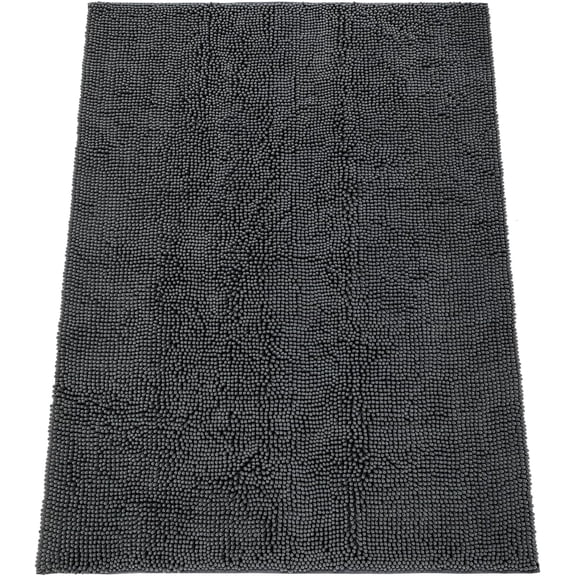 Super Absorbent Dog Door Mat for Muddy Paws, 60"x36" Dirt Trapper Non-Slip Chenille Mat for Mud Dogs, Machine Washable Quick Dry Indoor Entryway Rug,Dark Grey