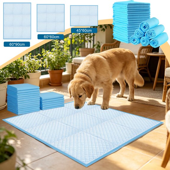 Super Absorbent Dog Pee Pads with Leakproof Plastic Lining for Puppy Potty Training and Floor Protection