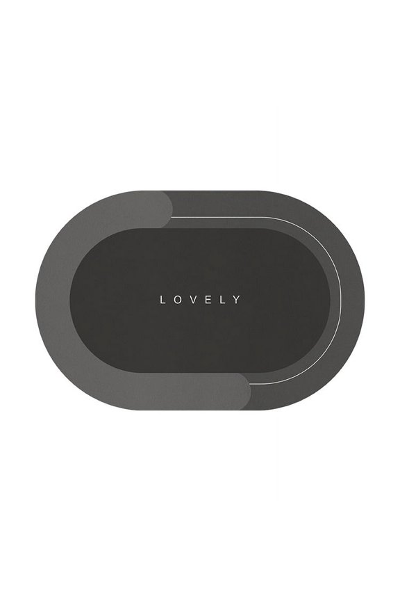 Super Absorbent Floor Mat, Memory Foam Bath Mat 15.74" X 23.62" Absorbent Super Cozy Soft Strong Non-Slip PVC Bathroom Rug Easy to Clean Wash Bathroom Carpet (Oval-S, 15.74" X 23.62")