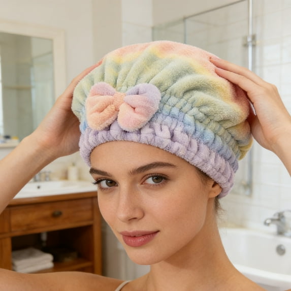 Super Absorbent Hair Towel Wrap, 2026 New Super Absorbent Hair Towel Wrap for Wet Hair, Microfiber Soft and Fast Drying, for All Types of Hair,Sky Blue