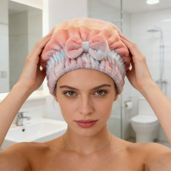 Super Absorbent Hair Towel Wrap, 2026 New Super Absorbent Hair Towel Wrap for Wet Hair, Microfiber Soft and Fast Drying, for All Types of Hair,Pink