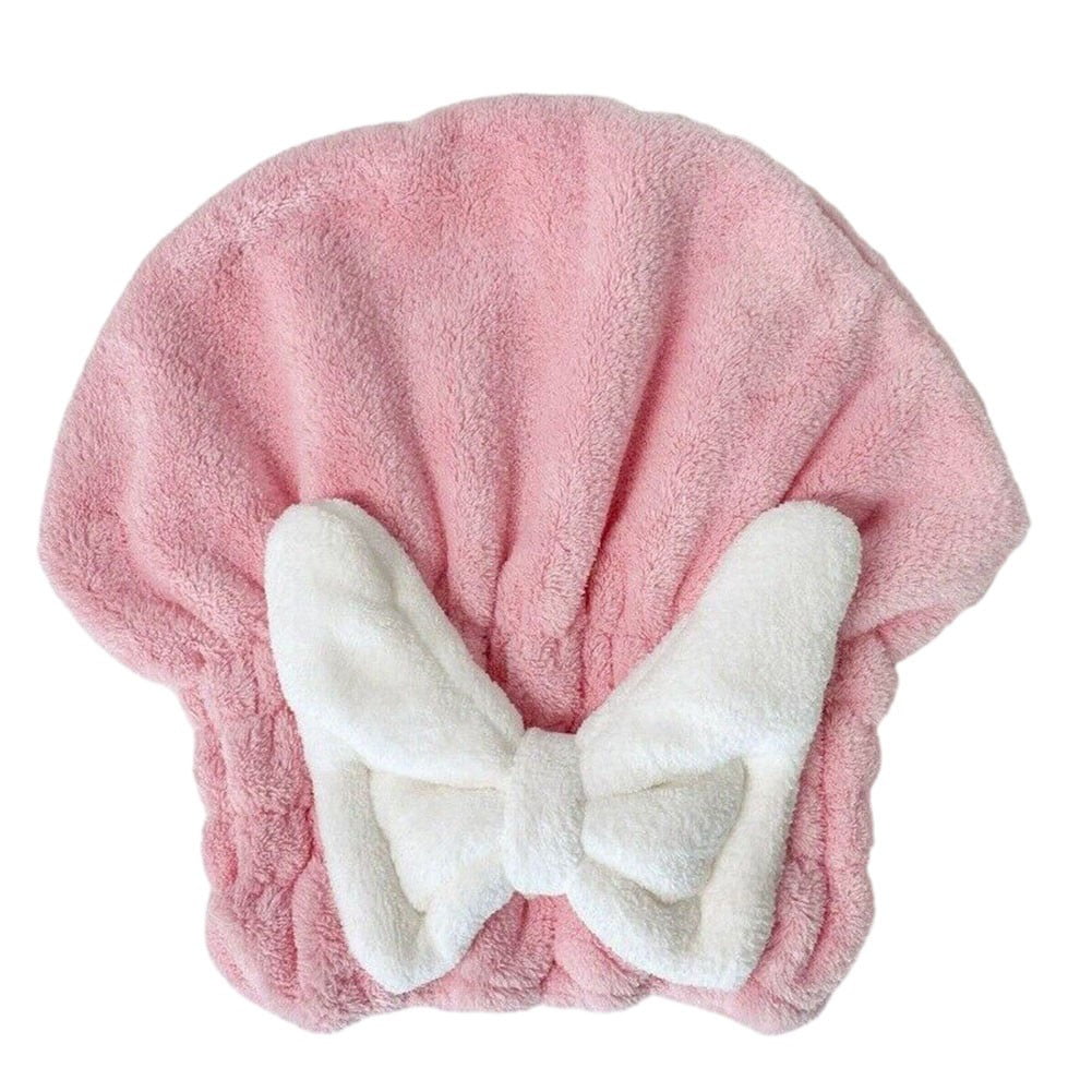 Super Absorbent Hair Towel Wrap for Wet Hair, Microfiber Hair Drying Towel Cap Pink