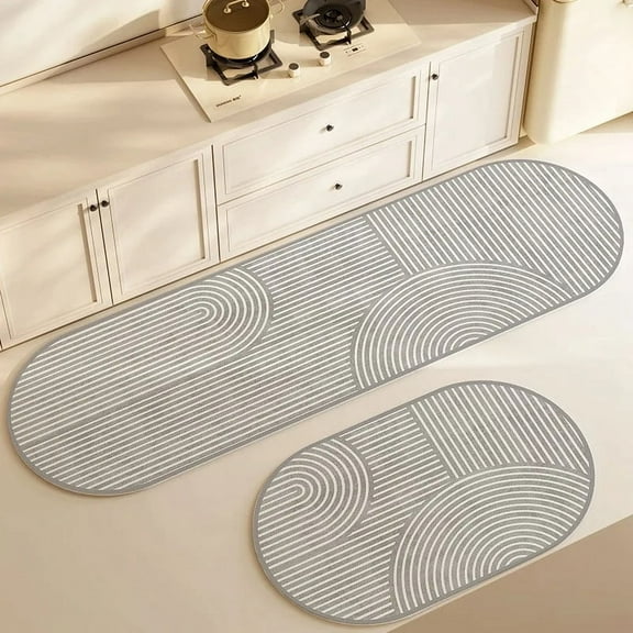 Super Absorbent Kitchen Floor Mat Long Diatomite Kitchen Rug Soft Washable Carpets Anti Slip Bathroom Entrance Doormat Kitchen Mat