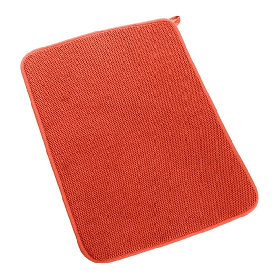 Super Absorbent Microfiber Dish Drying Mat for Kitchen Counter - Quick Draining with Lanyard