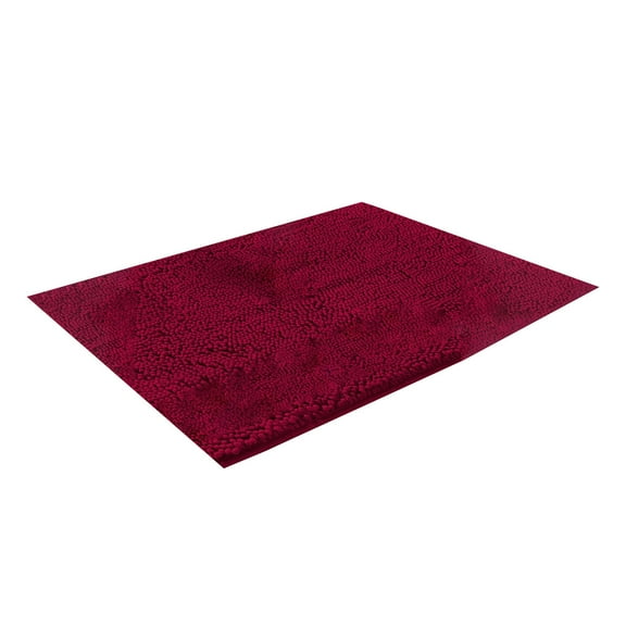 Super Absorbent Microfiber Dog Door Mat for Muddy Paws, Non-Slip Washable Pet Rug, Quick Dry Chenille Entryway Carpet, Machine Washable Indoor Outdoor Mat, Dark Red 80*50Cm Ciozy