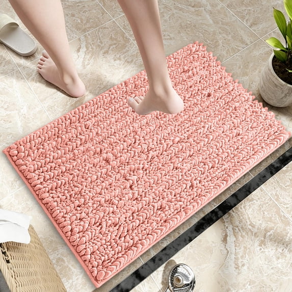 Super Absorbent Non Slip Bathroom Rug Soft Microfiber Bath Mat Quick Dry Washable Toilet Door Mat for Bedroom Kitchen Entryway Laundry