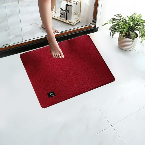 Super Absorbent Non-Slip Bathroom Rug | Soft Microfiber Chenille Floor Mat | Washable Rubber Backing | Modern Entryway Mat | 19x26in | For Bath, Door, Kitchen, Laundry, RV