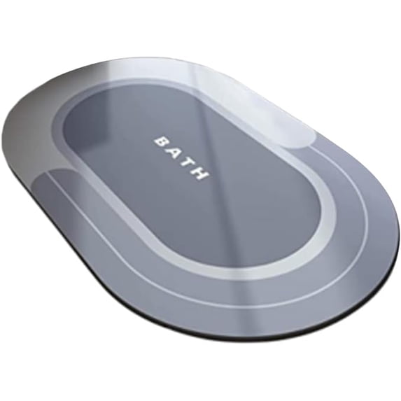 Super Absorbent Non-Slip mat, Quick Drying Bath mat and Dirt Resistant Bathroom Rug for Shower, Sink and Bathtub - 17" x 27" (Light Gray)