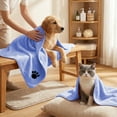 thumbnail image 1 of Super Absorbent Pet Towel Microfiber Drying Towel for Dogs Cats Large Bath Towel 20x40 Inches Quick Dry Soft Grooming Towel After Bath Swimming Rn Walk Pet Supplies, 1 of 5
