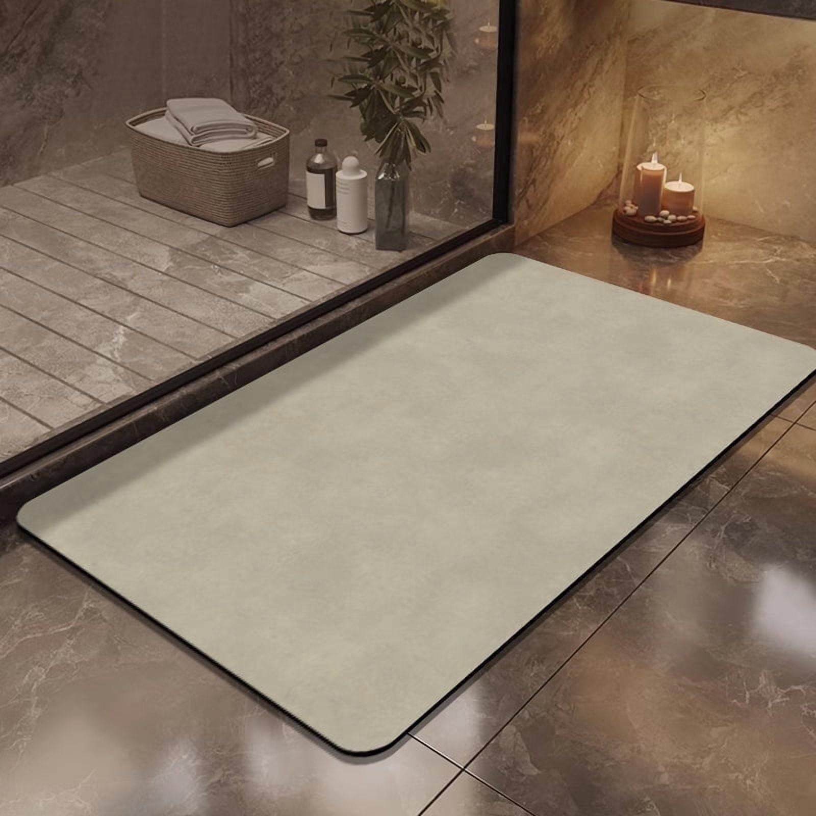 Jeoa Bathroom Rugs, Ultra Soft, Absorbent, Non-Slip Bath Mat, Machine Washable（Sand Gray，24"x35"）