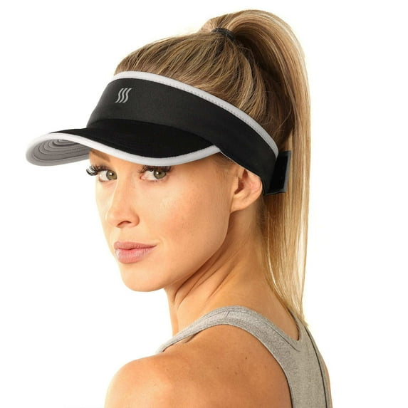 SAAKA Adjustable Sports Visor – Sweat-Wicking, Lightweight & Breathable for Tennis, Running, Pickleball (Black)