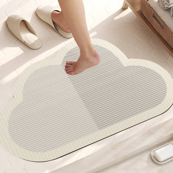 Super Absorbent Washable Bath Rug with Non Slip Rubber Backing Quick Drying Bathroom Floor Mat Ideal for Bathtub Shower Room RV Kitchen and Laundry 16x24in 0.5lb Modern Style