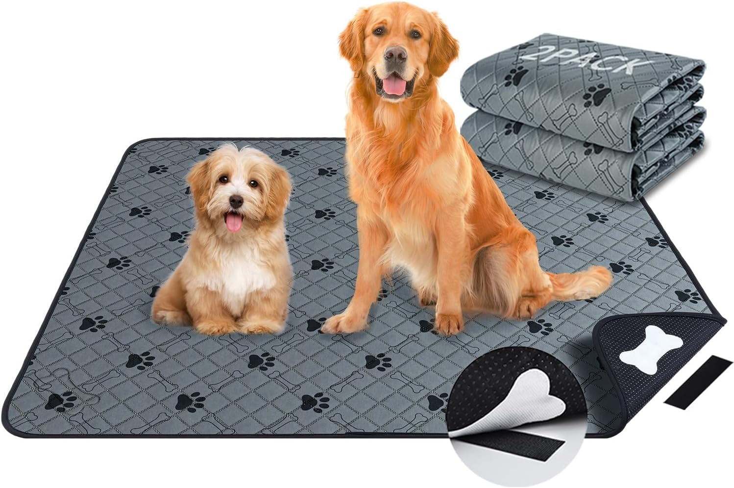 Super Absorbent Washable Pee Pads for Dogs4 Pack Superior Reusable Puppy Pads Pet Training Pads