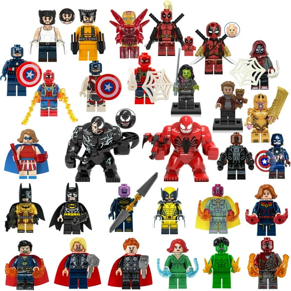 Super Action Figures Heroes Carnage Venom Devastating Figurines Set(30 Pack)Birthday Gift Cake Topper Party Decorations