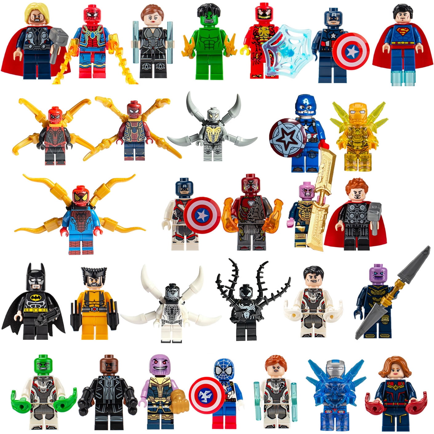 Super Action Figures Heroes Carnage Venom Devastating Figurines Set(30 Pack)Birthday Gift Cake Topper Party Decorations
