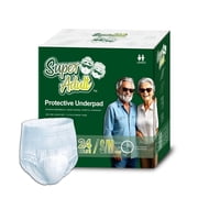 Super Adult, Premium Unisex Protective Underwear, Disposable Overnight Incontinence Briefs for Women & Men, Leak-Proof Protection, Maximum Absorbency, 24 Count Small-Medium