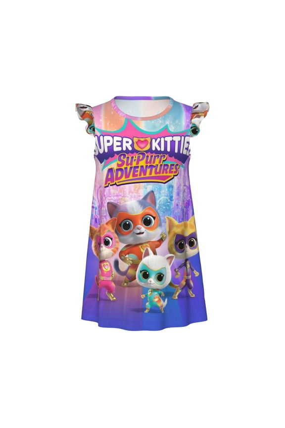 Super Anime Kitty Nightgown Princess Pajama Dresses For Sleepwear Nightie