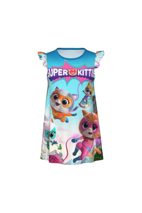 Super Anime Kitty Nightgown Princess Pajama Dresses For Sleepwear Nightie