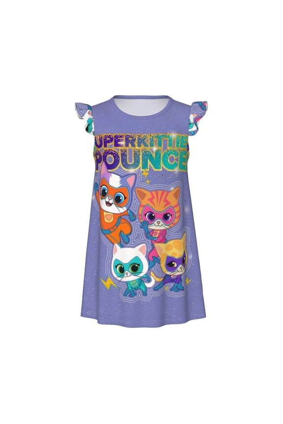 Super Anime Kitty Nightgown Princess Pajama Dresses For Sleepwear Nightie